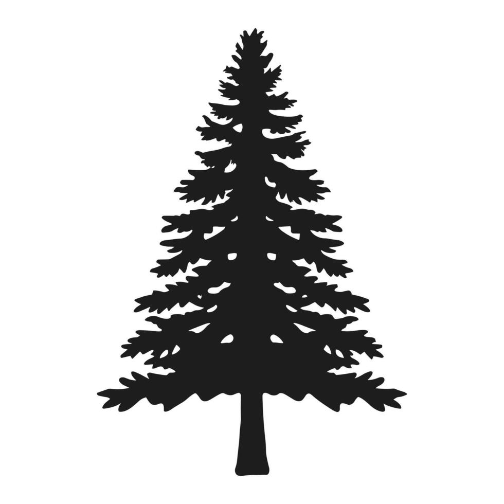 Minimalist pine tree silhouette vector