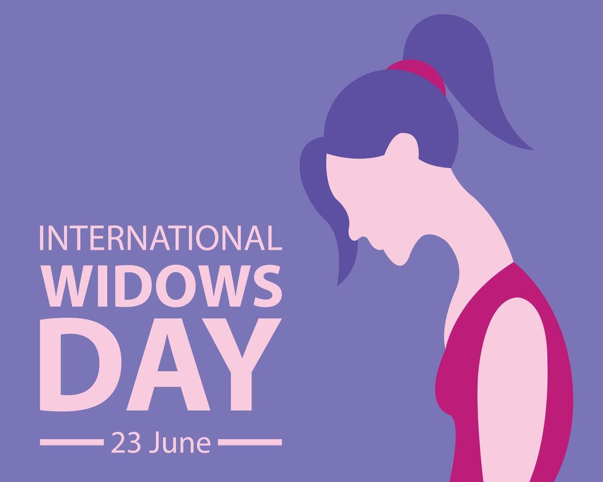 illustration graphic of a woman is depressed and lowers her head, perfect for international day, international widows day, celebrate, greeting card, etc. vector