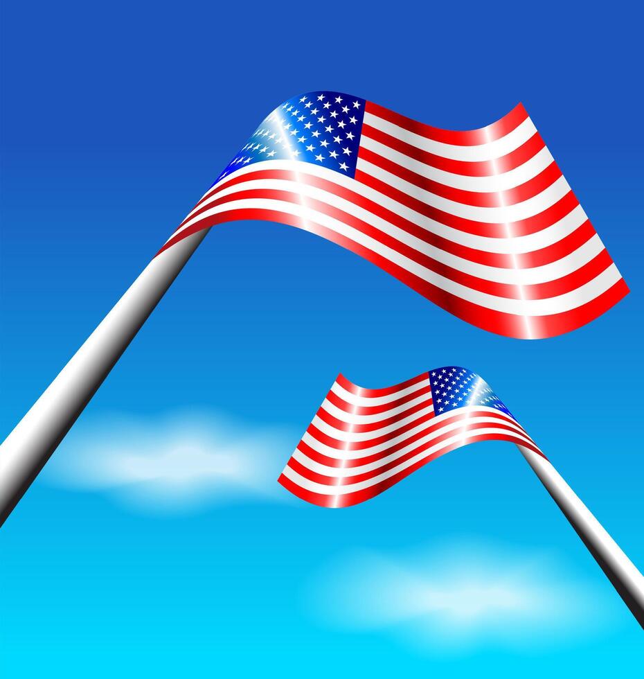 American Flag for Independence Day USA vector