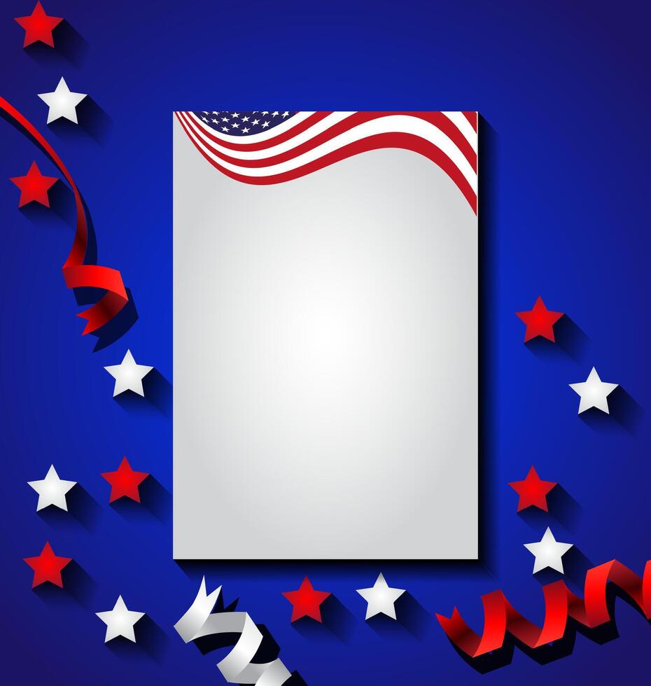 American flag for Independence Day USA vector