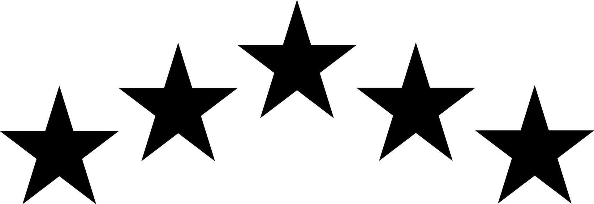 Five stars testimonial product rating flat black edgy icon for apps, UI, template and websites. Product Quality, Feedback, Customer review. review service, satisfaction. vector
