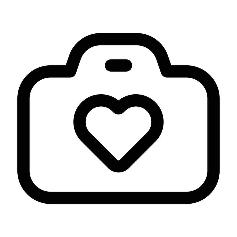 Simple Camera Love icon. The icon can be used for websites, print templates, presentation templates, illustrations, etc vector