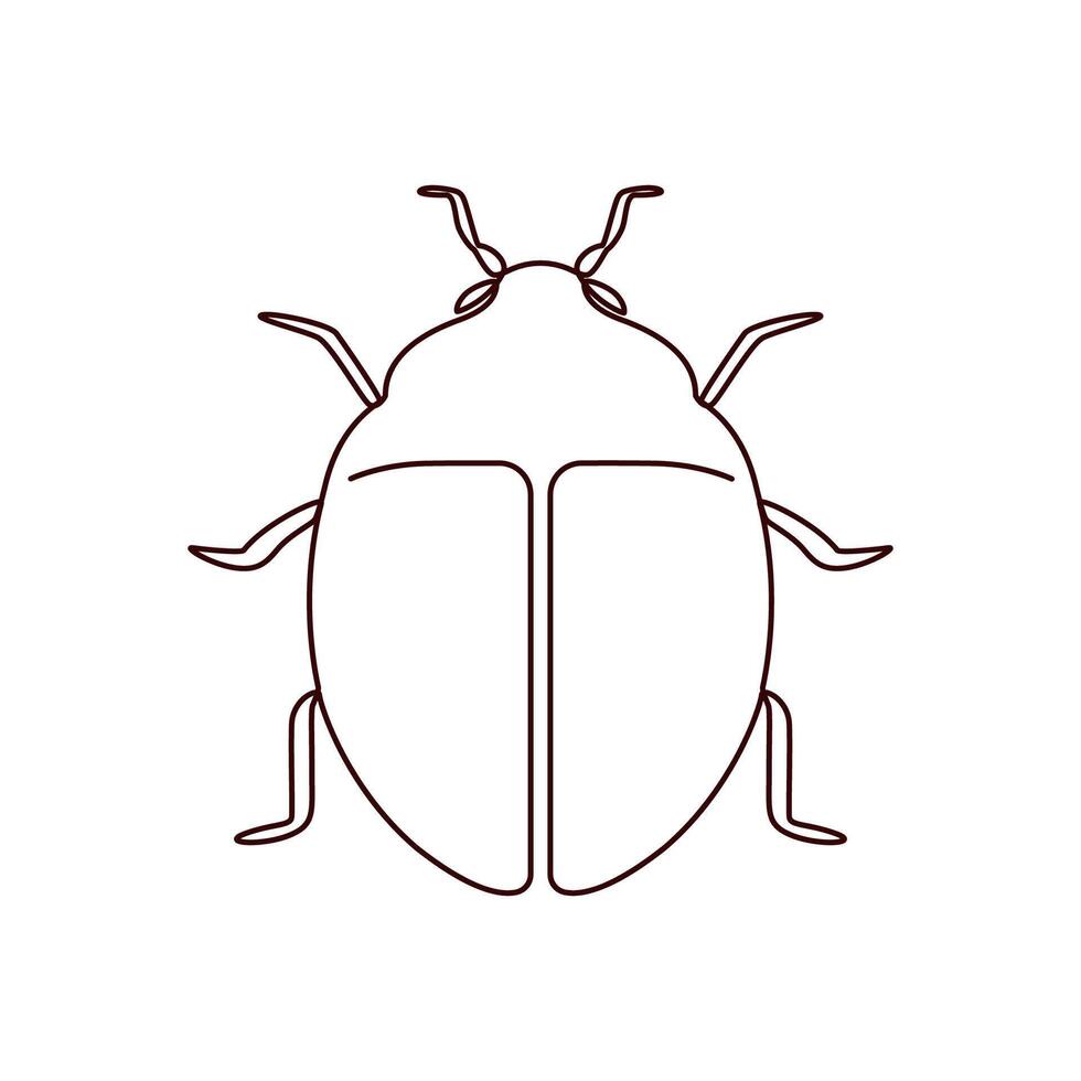 A bug icon on a white background elegance single line art vector