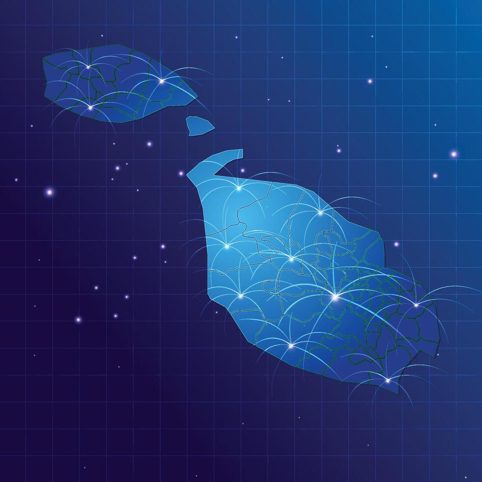 Malta map vecto internet network vector