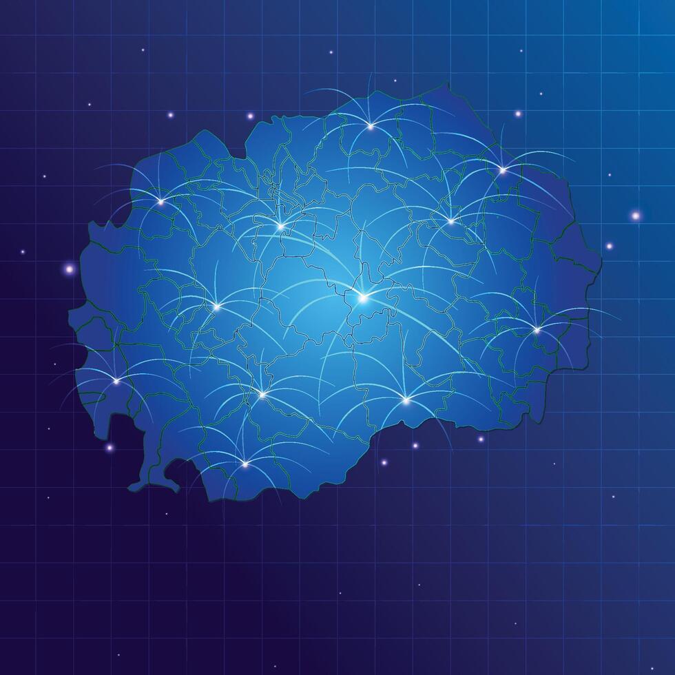 Macedonia map vecto internet network vector