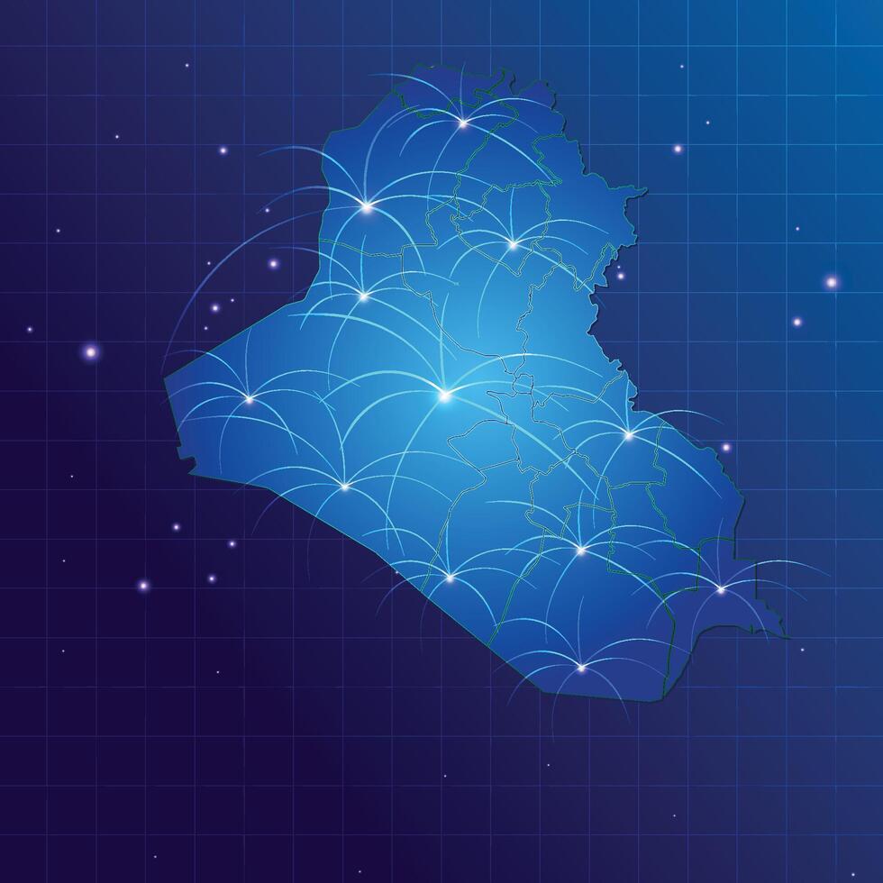 Iraq map vecto internet network vector