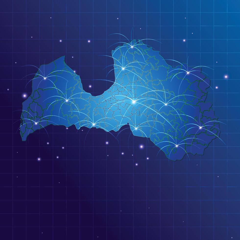 latvia map vecto internet network vector