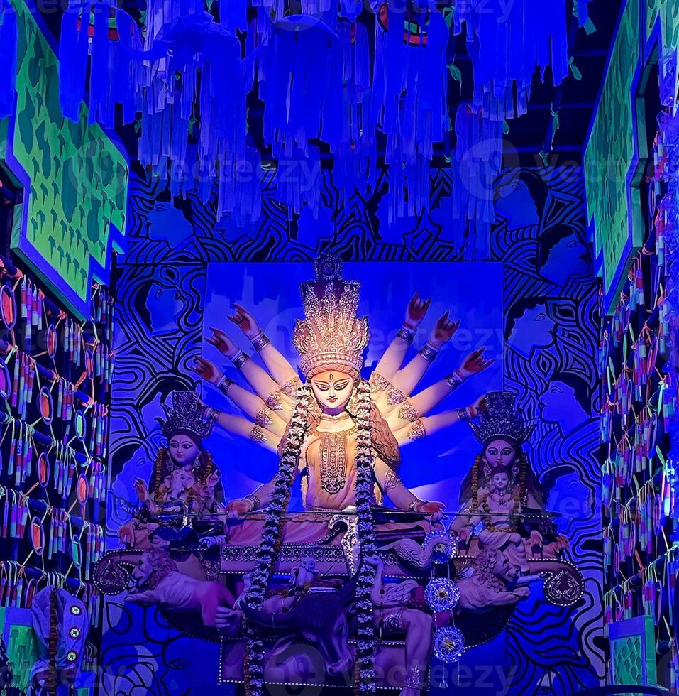 Durga idol face colorful image with hi-res for stock photography photo