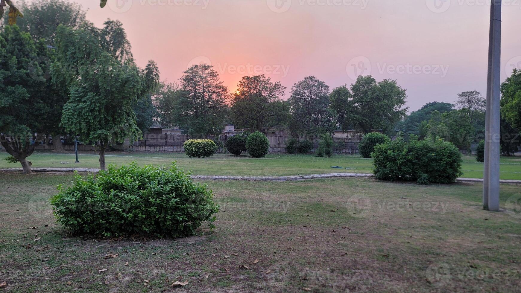 view of public park in a capital city Lahore, Pakistan on May 20, 2024. photo