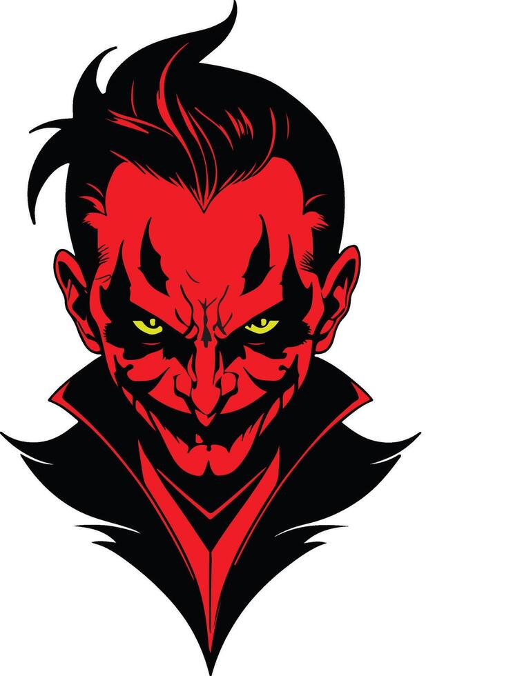 Horror joker smile realistic illustration vector