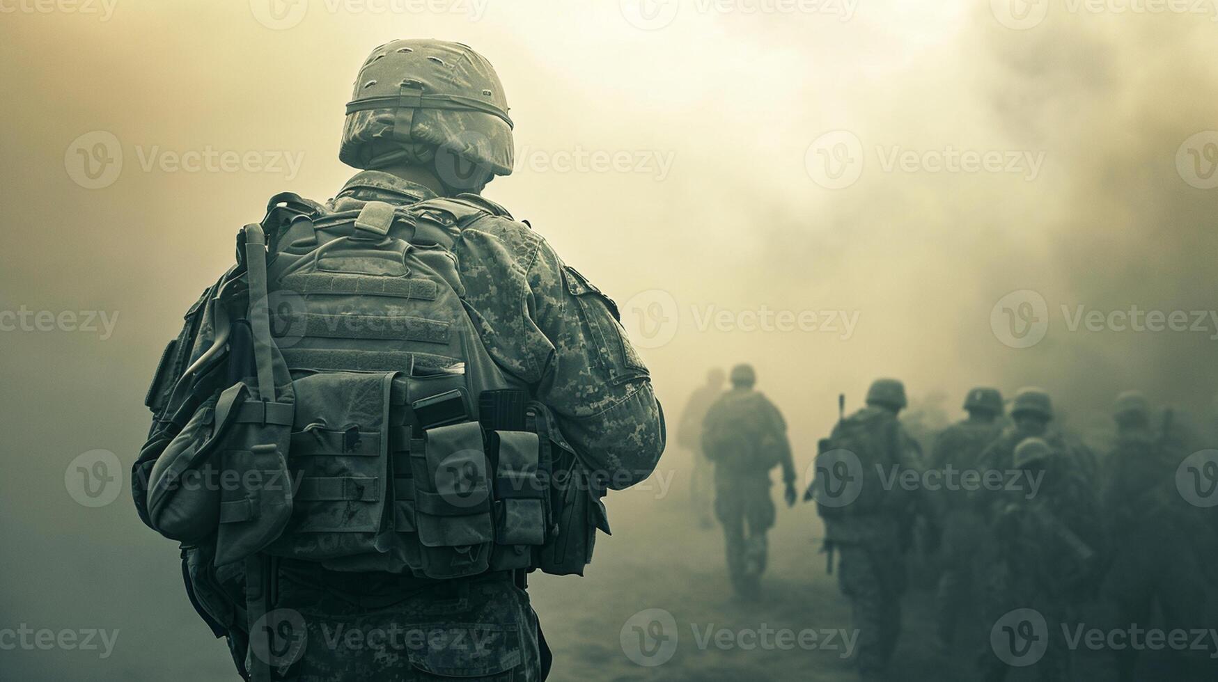 soldiers return to base after completing military mission, Generated AI photo
