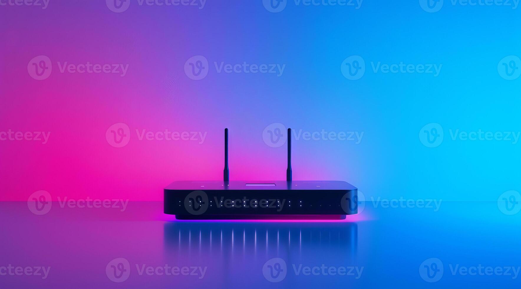 Advanced fast broadband wireless router. Concept of new technology and fast network connectivity photo