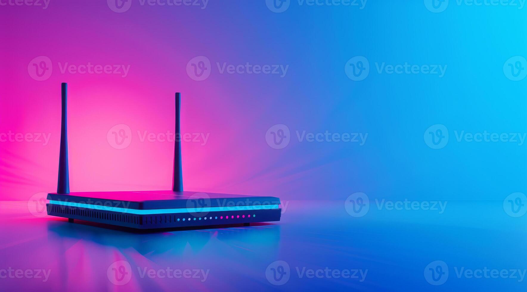 Advanced fast broadband wireless router. Concept of new technology and fast network connectivity photo