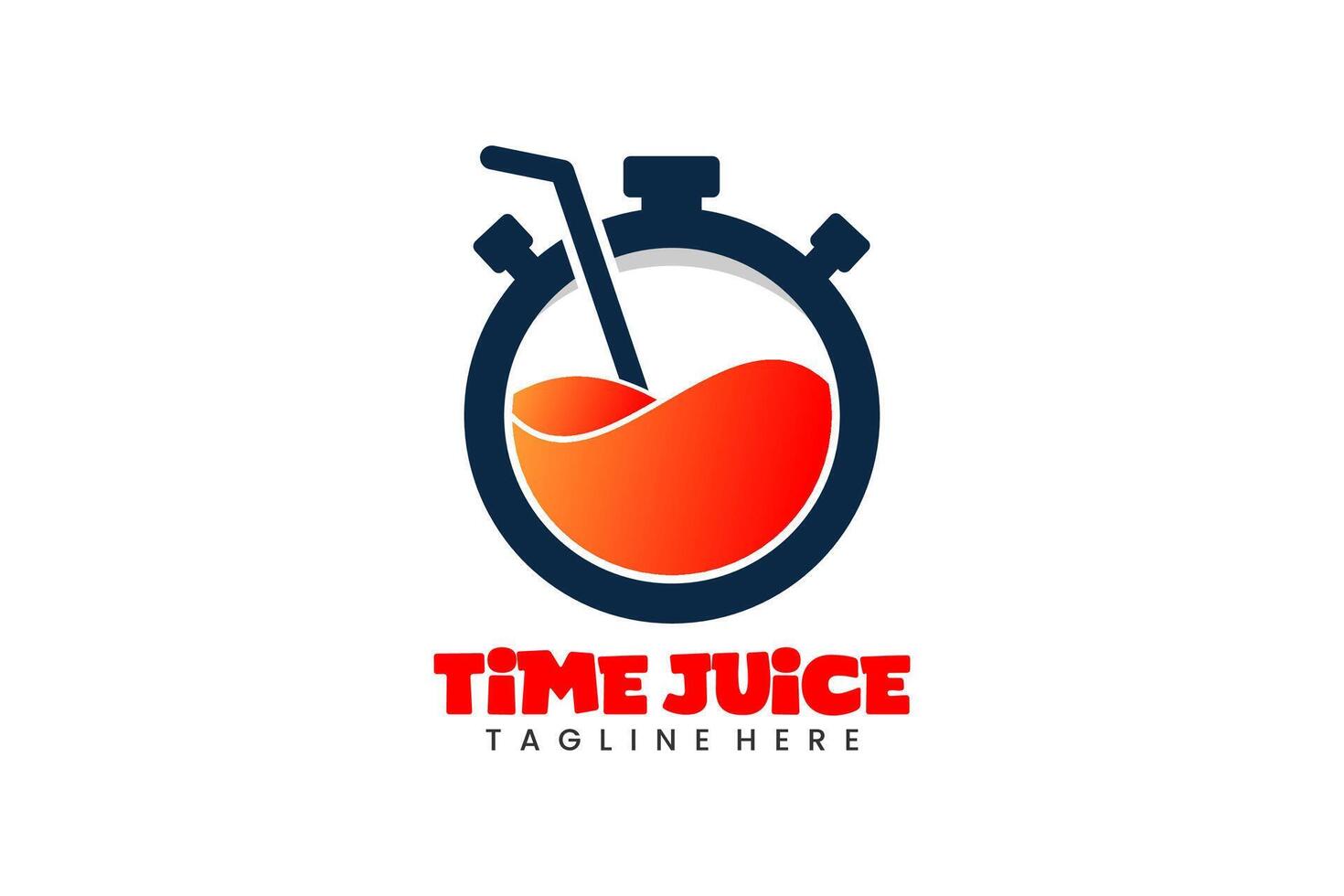 Flat Modern Healthy and fresh juice and time logo icon template design illustration vector