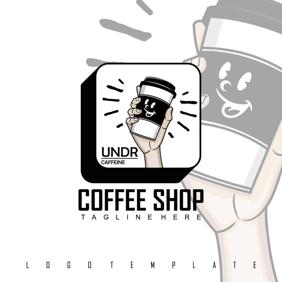 COFFEE SHOP LOGO TEMPLATE, WITH A WHITE BACKGROUND vector