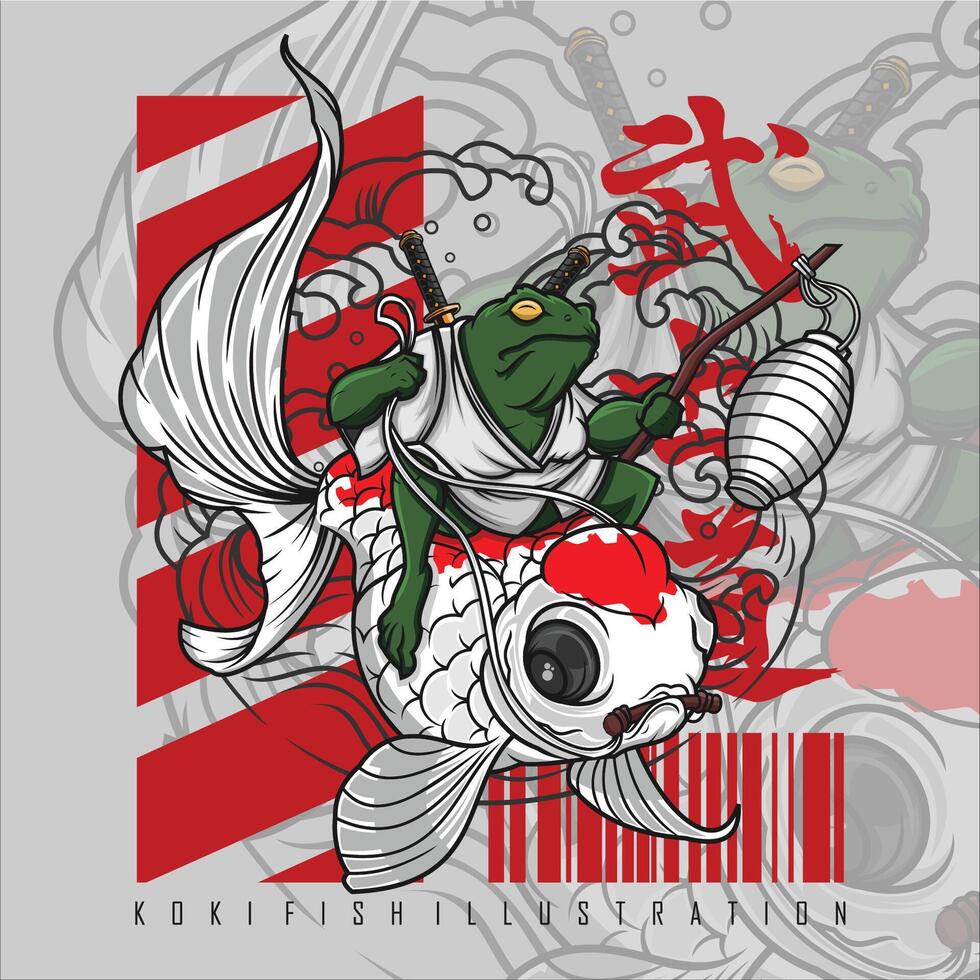 KOKI FISH ILLUSTRATION READY FORMAT EPS vector