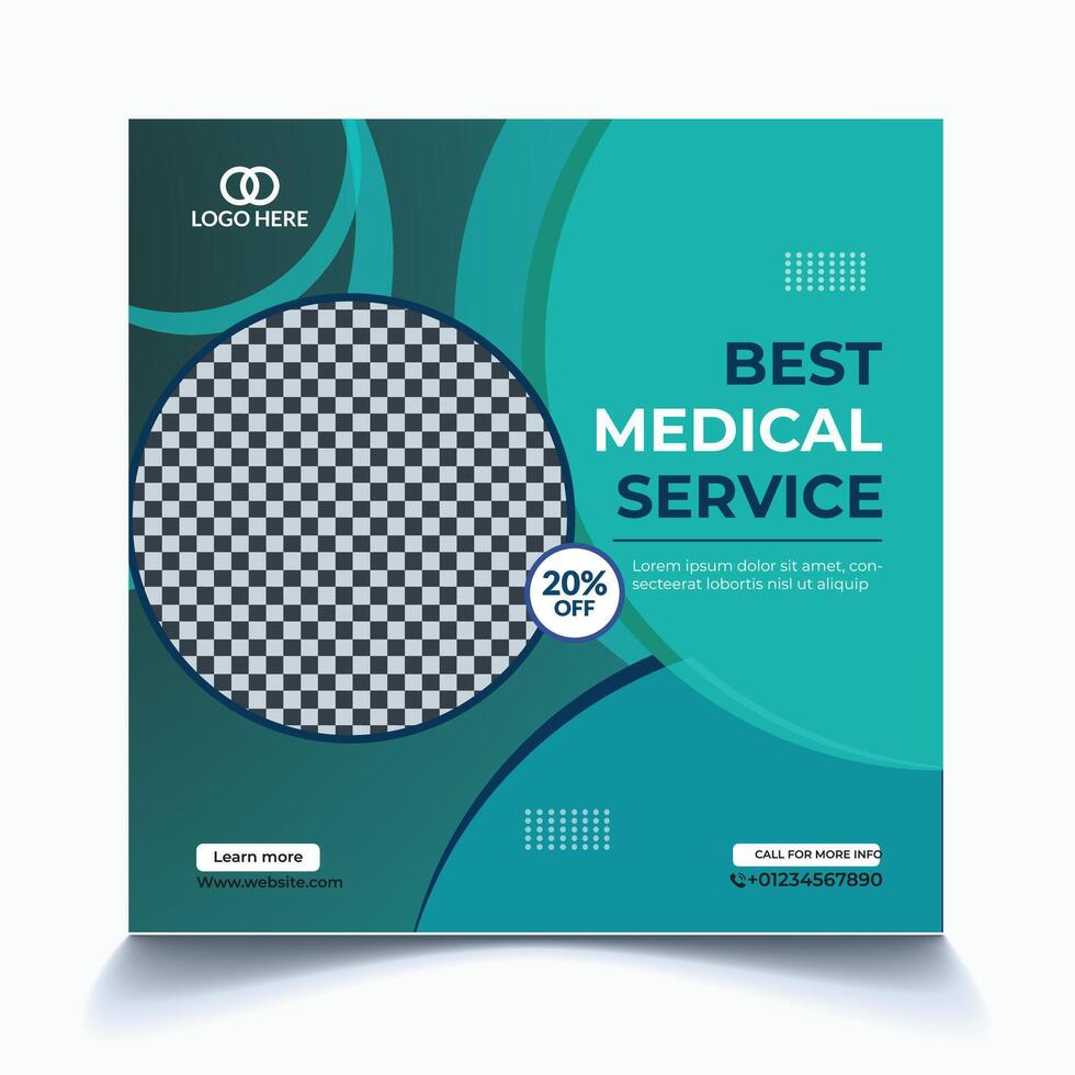 Medical Social media Post, Doctor Social media post template vector