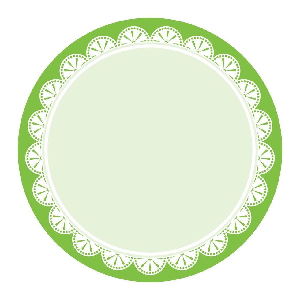 Simple Classic Green Circle Shape with Decorative Round Patterns Design vector