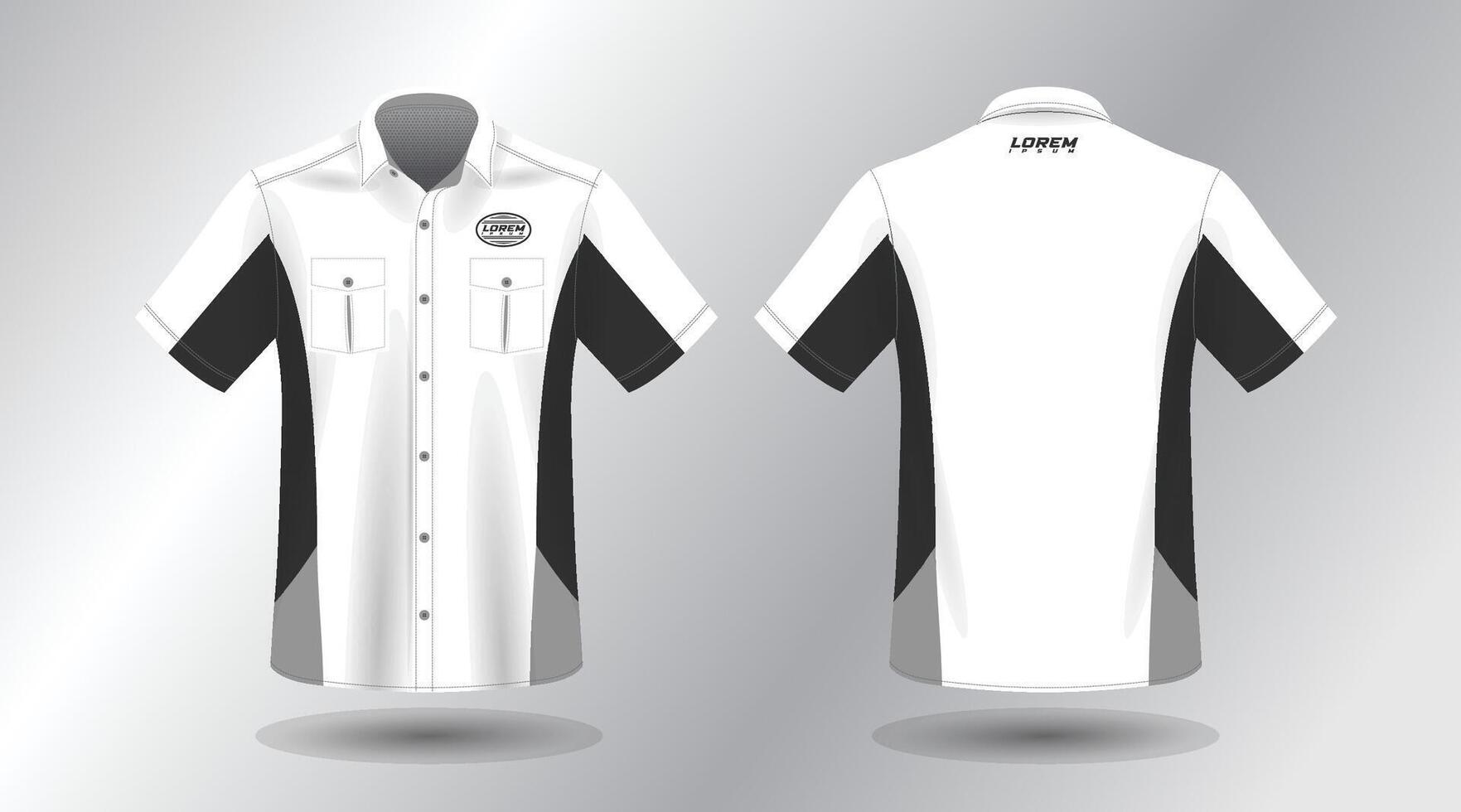 simple man short sleeve work shirt vector