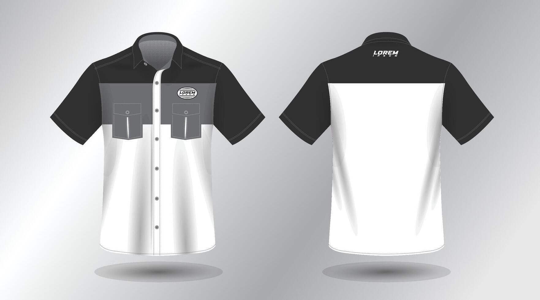simple man short sleeve work shirt vector