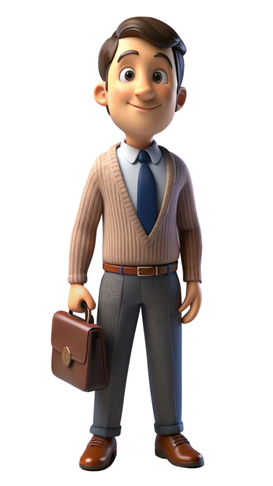 Father with Briefcase 3d Illustration png