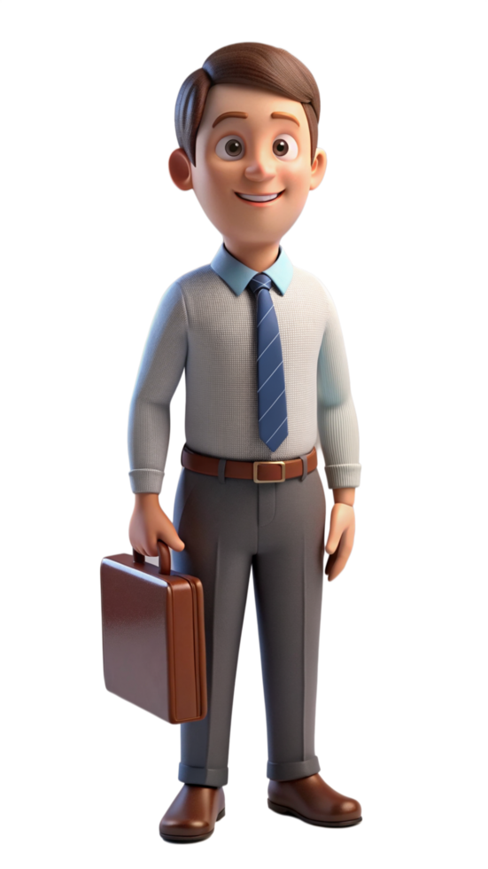 Father with Briefcase 3d Image png