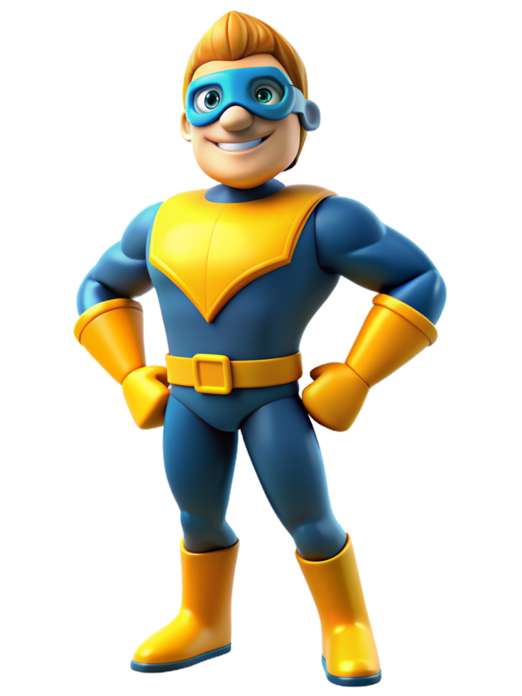 Superhero Suit with Goggles 3d Mascot png