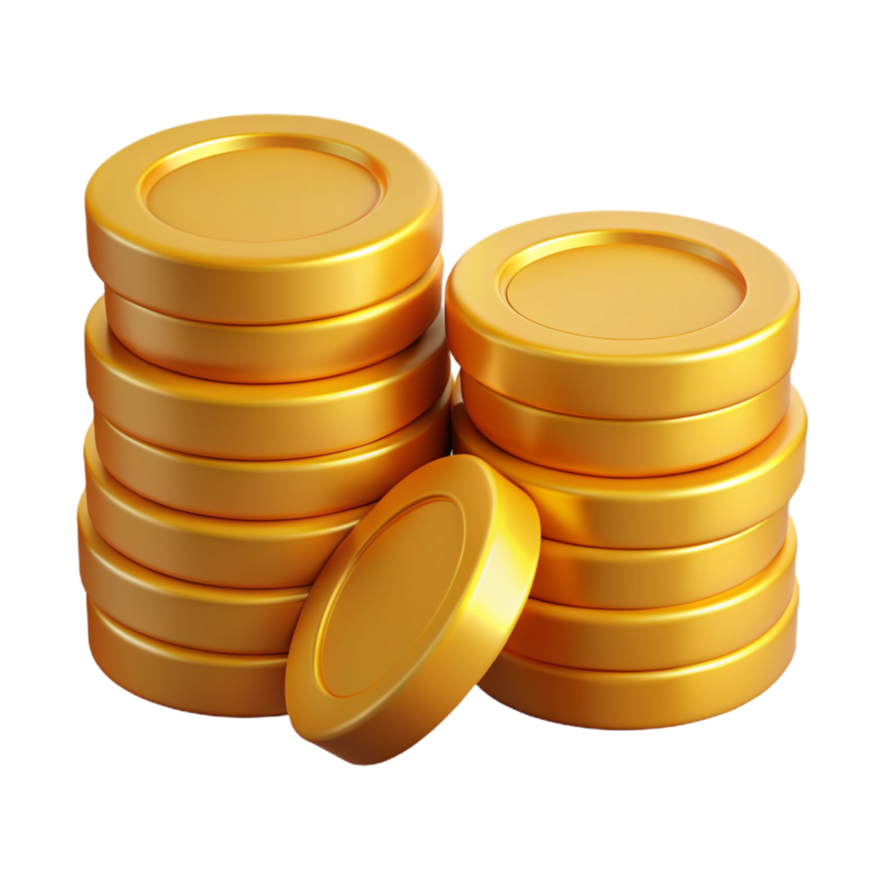 Stack of Gold Coins 3d Image png