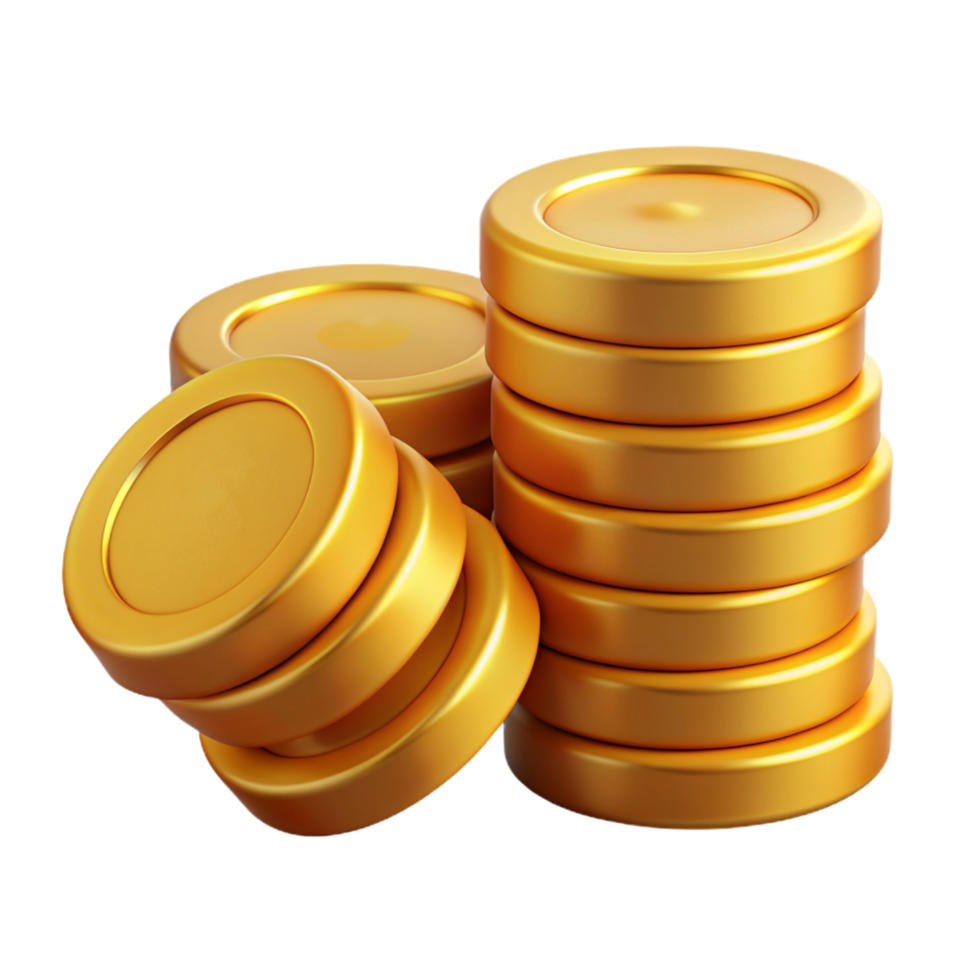 Stack of Gold Coins 3d Design png