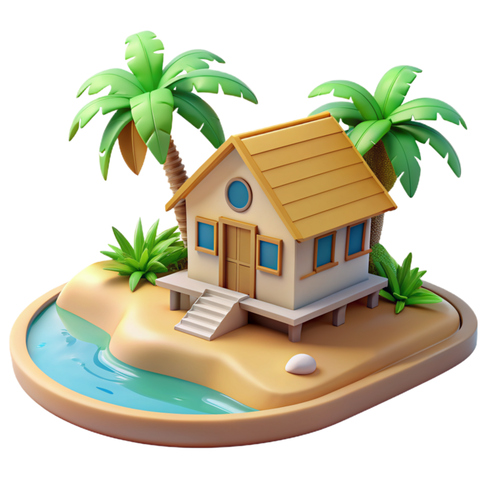 Beach House 3d Element png