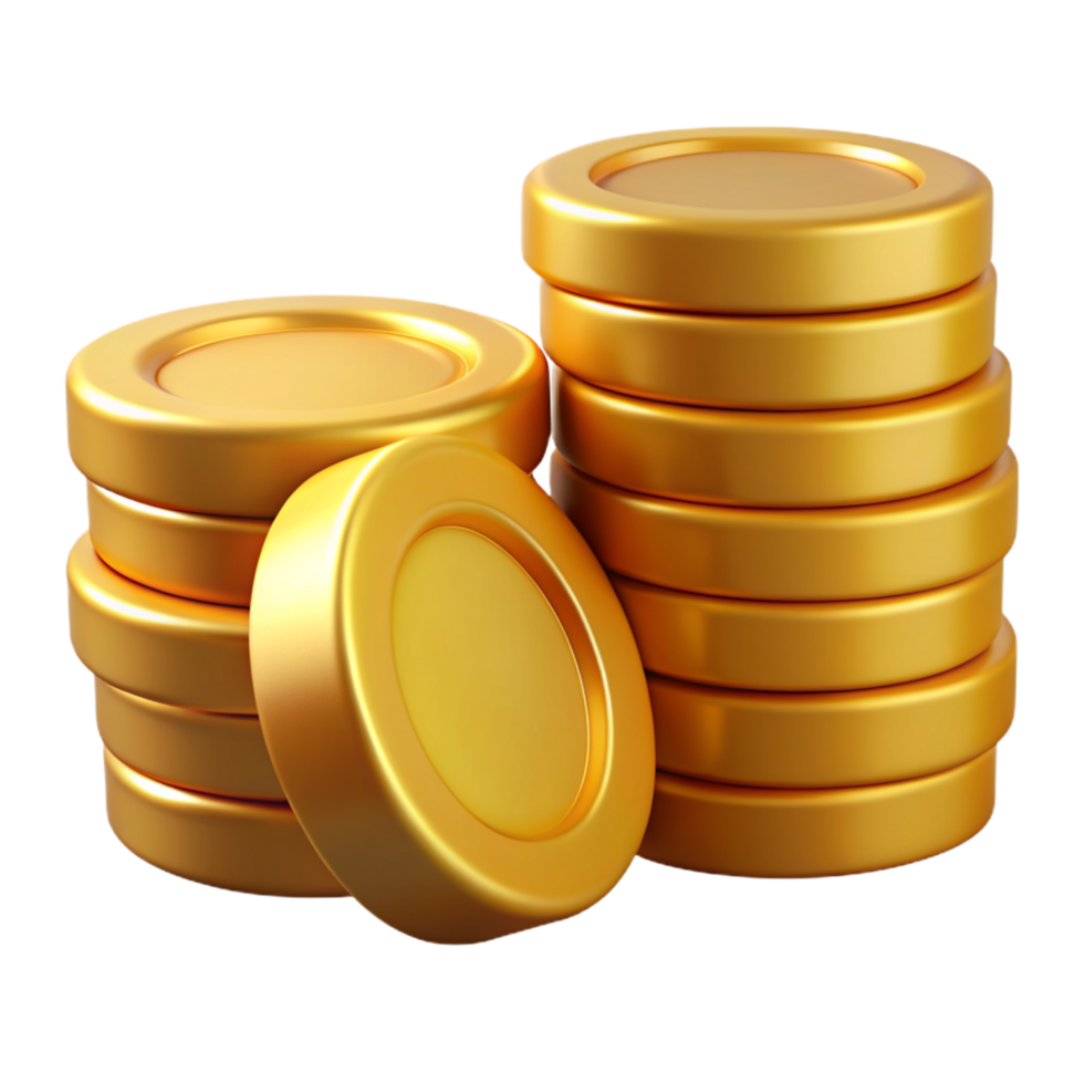 Stack of Gold Coins 3d Illustration png