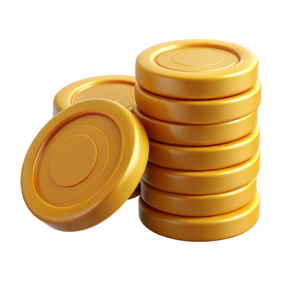 Stack of Gold Coins 3d Object png