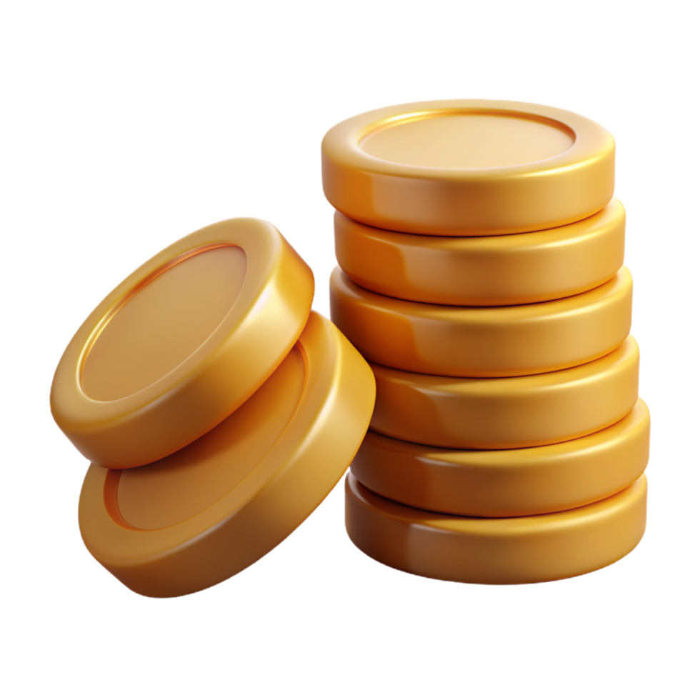 Stack of Gold Coins 3d Icon png