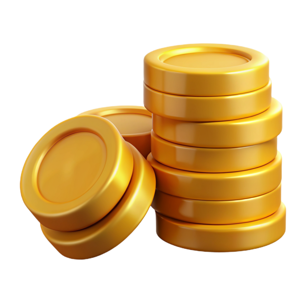 Stack of Gold Coins 3d png