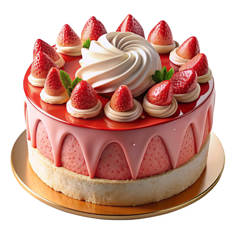 Strawberry Cake 3d Image png