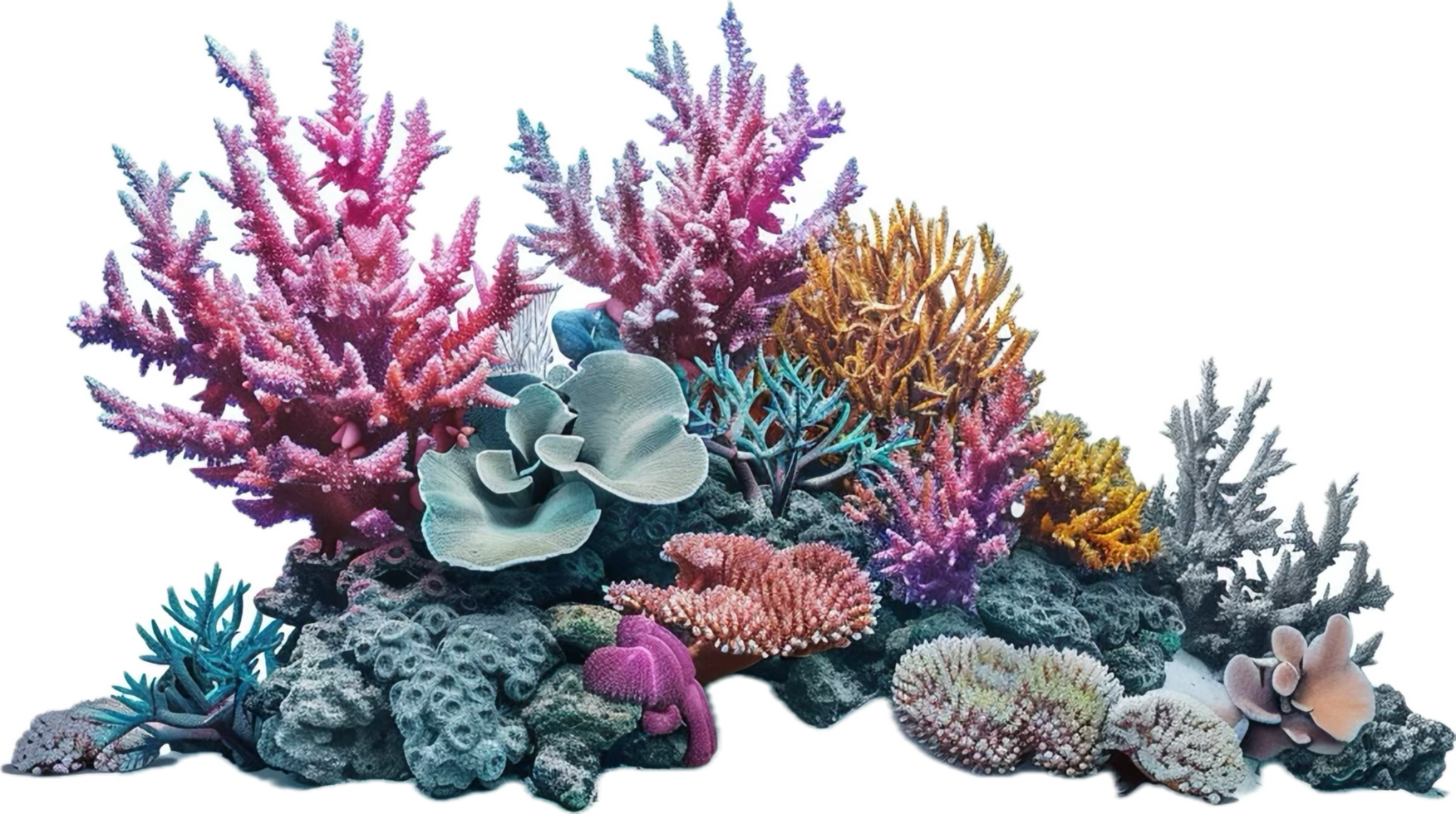 Vibrant Coral Reef with Diverse Marine Life. png