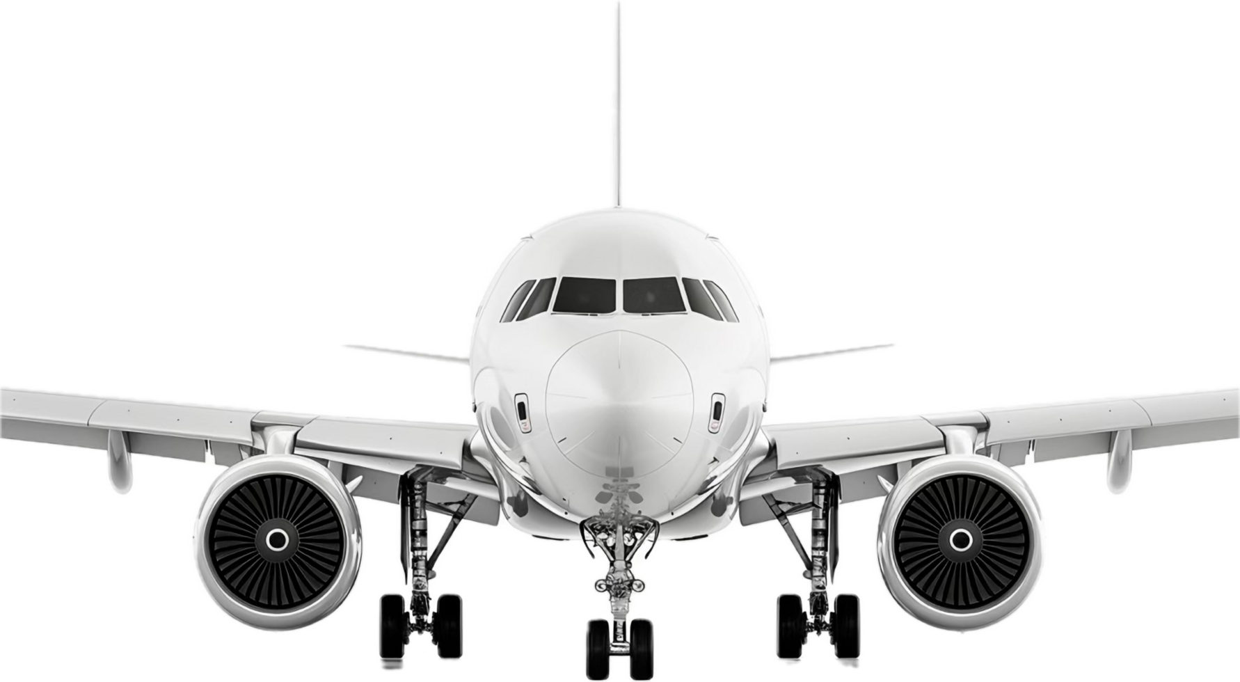 Front View of Modern Commercial Airplane. png