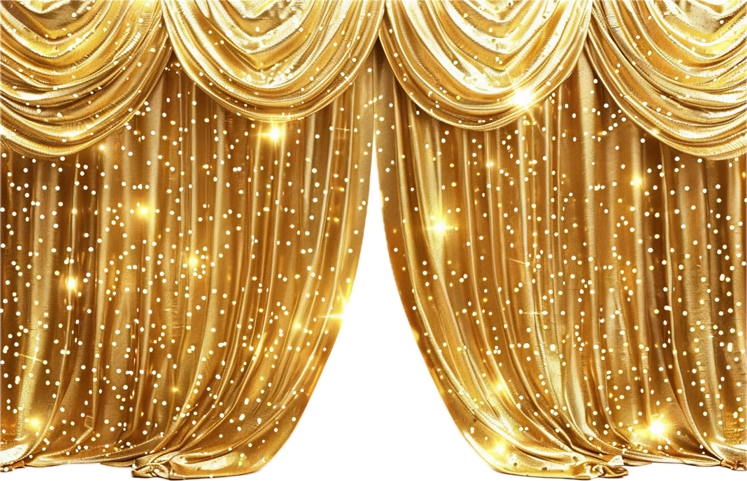 Sparkling Gold Curtains with Glitter Effect png