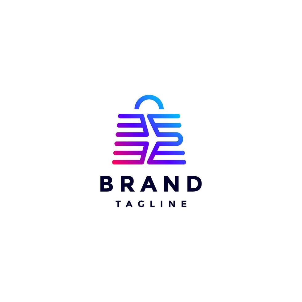 Creative Travel Bag Lines Logo Design. Plane Airlines Silhouette Forming Bag Icon Logo Design. vector