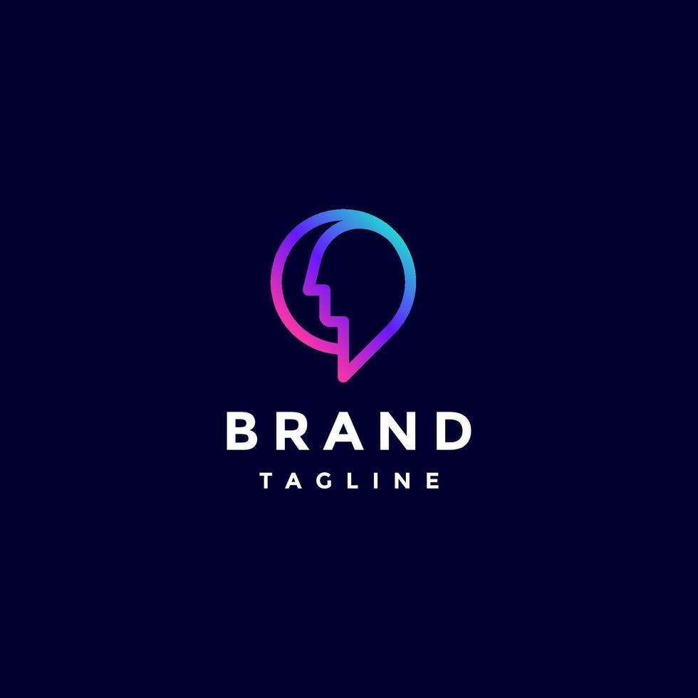 Simple People Icon Inside Pin Logo Design. Location Pin With People Silhouette Outline Logo Design. vector