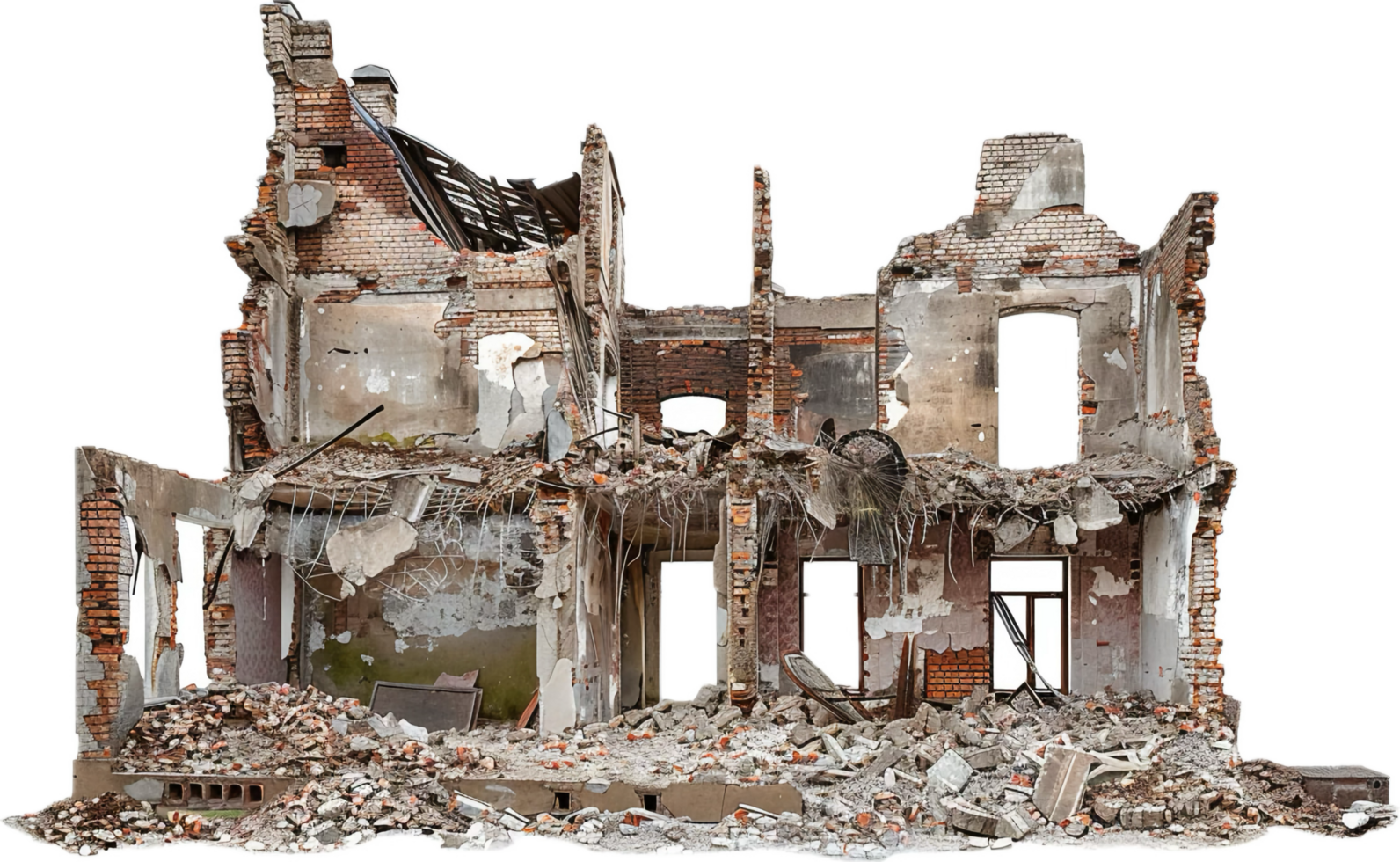 Abandoned Dilapidated Building Ruins. png