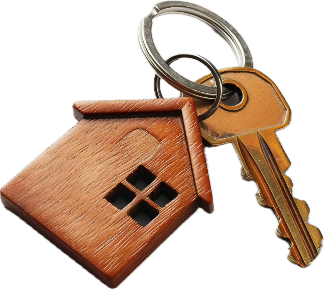 House Keys with Red Keychain. png