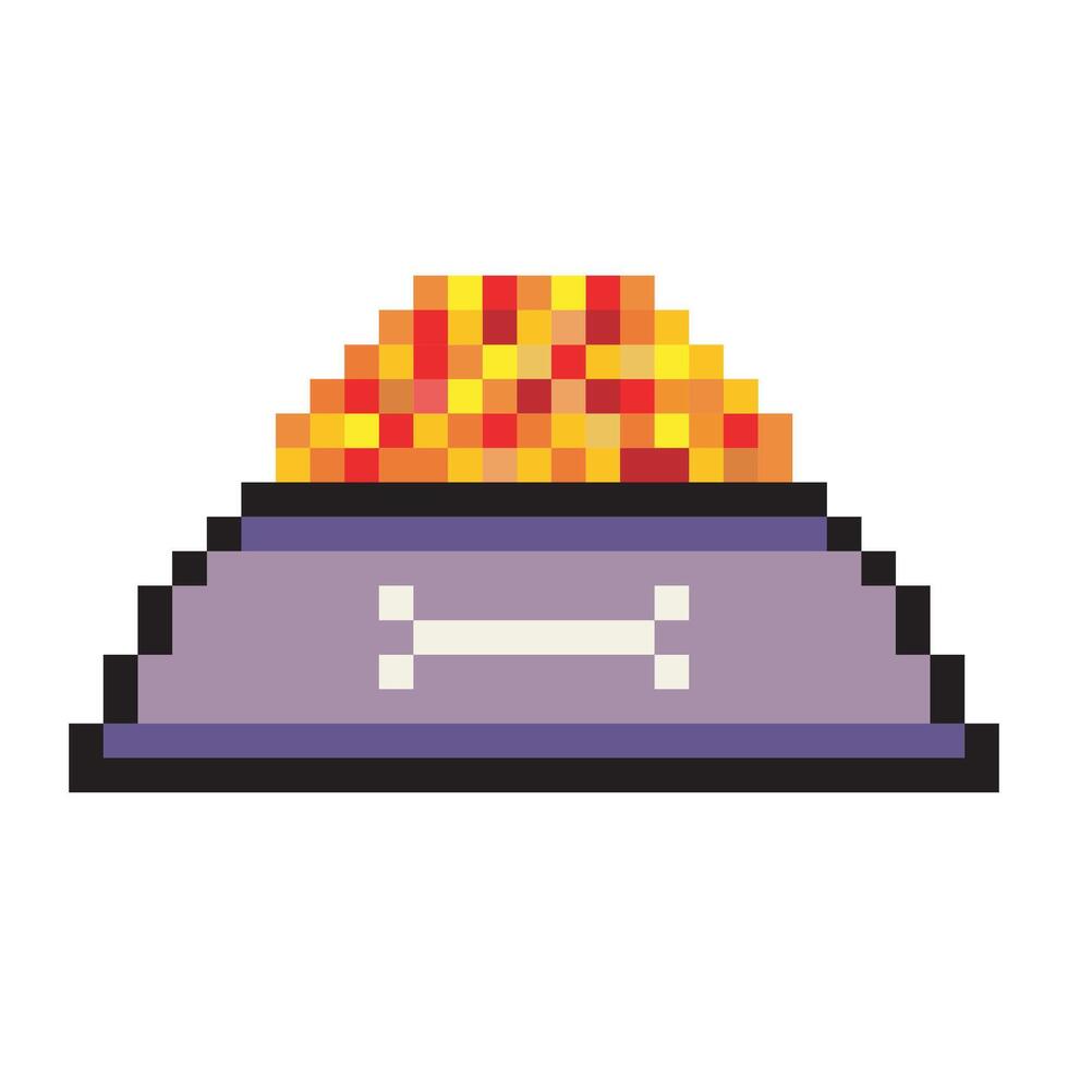Dog bowl in pixel art style vector