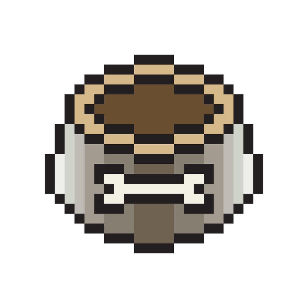 Dog bowl in pixel art style vector