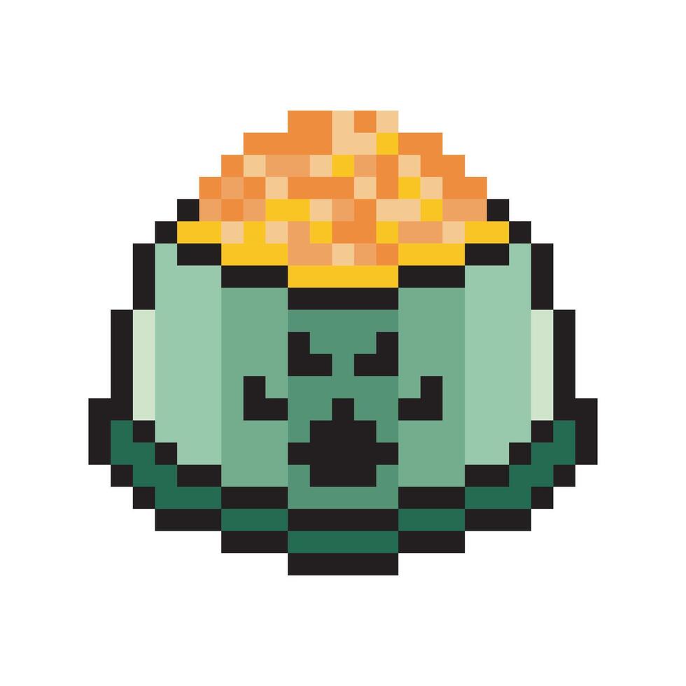 Dog bowl in pixel art style vector