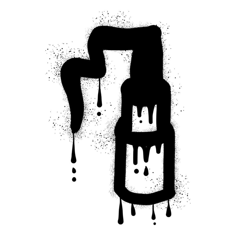 Lipstick with black spray paint graffiti vector