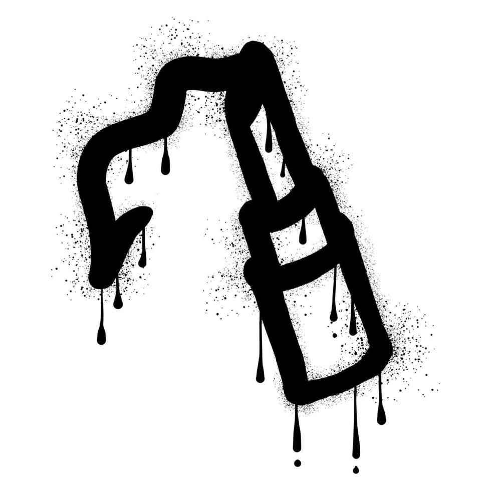 Lipstick with black spray paint graffiti vector