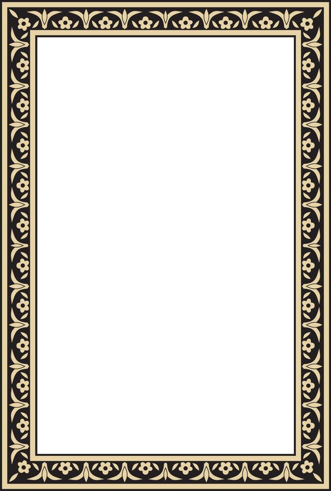 golden and black square turkish ornament. Endless ottoman national border, frame. vector