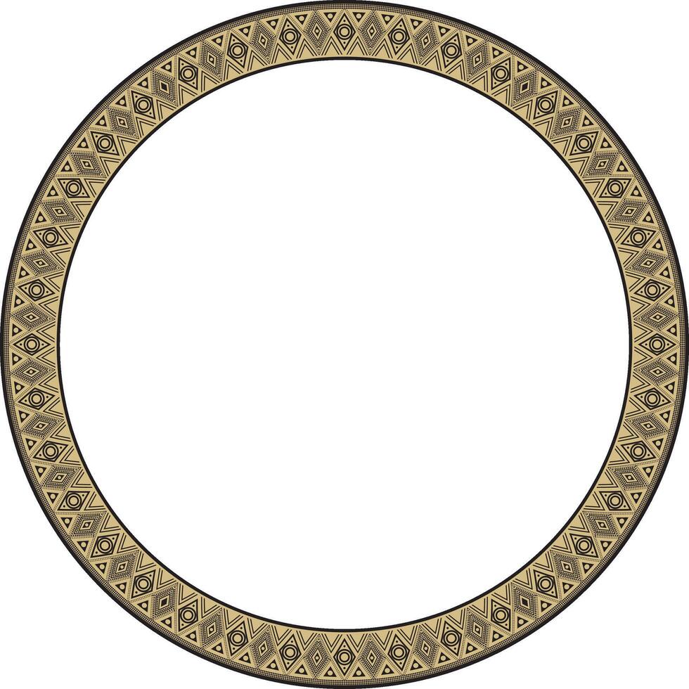 round Indian patterns. National circle ornaments, borders, frames. golden decorations of the peoples of South America, Maya, Inca, Aztecs. Print for fabric, paper, textile. vector