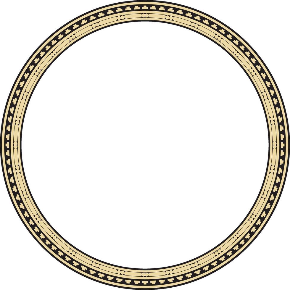 round gold and black seamless classic byzantine ornament. Infinite circle, border, frame Ancient Greece, Eastern Roman Empire. Decoration of the Russian Orthodox Church. vector